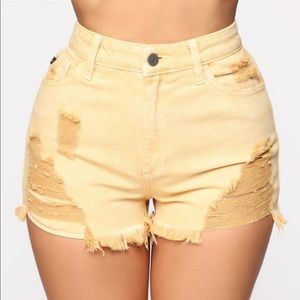High Waist Distressed Shorts